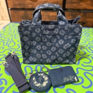 PINK Victoria's Secret Blue Floral Tote Bag NWOT